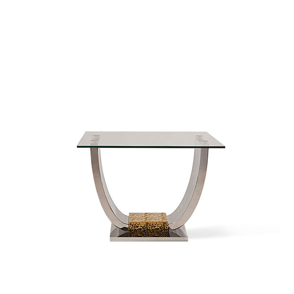 RMGFineImports Glass Pedestal End Table Wayfair